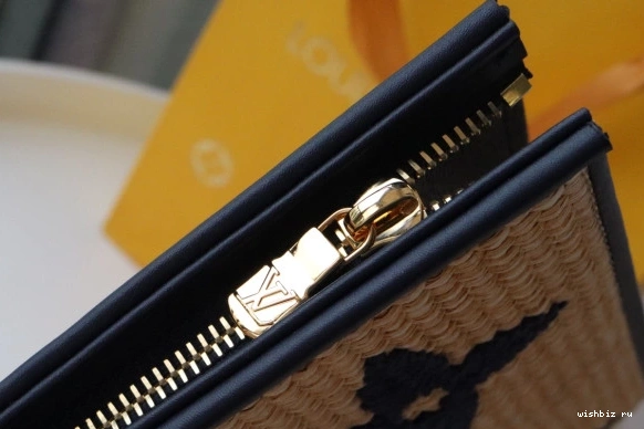 WIS Monogram Toiletry LOUIS Pouch Raffia VUITTON 1017